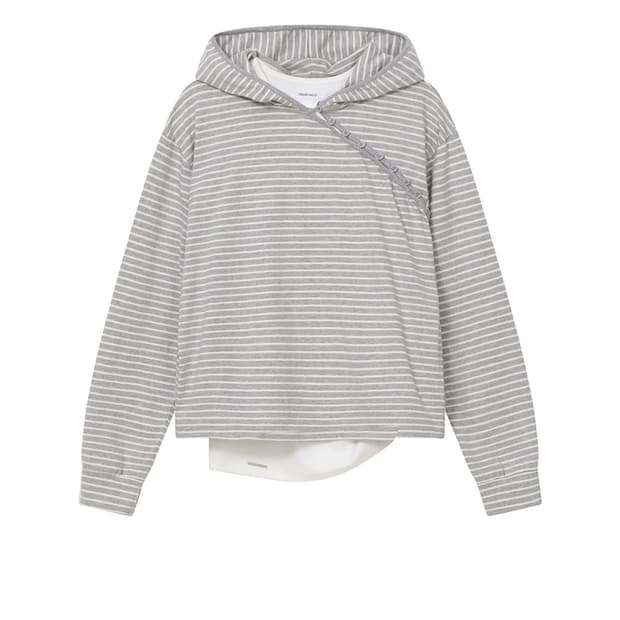 미세키 서울 Diagonal button Layered hoodie CH