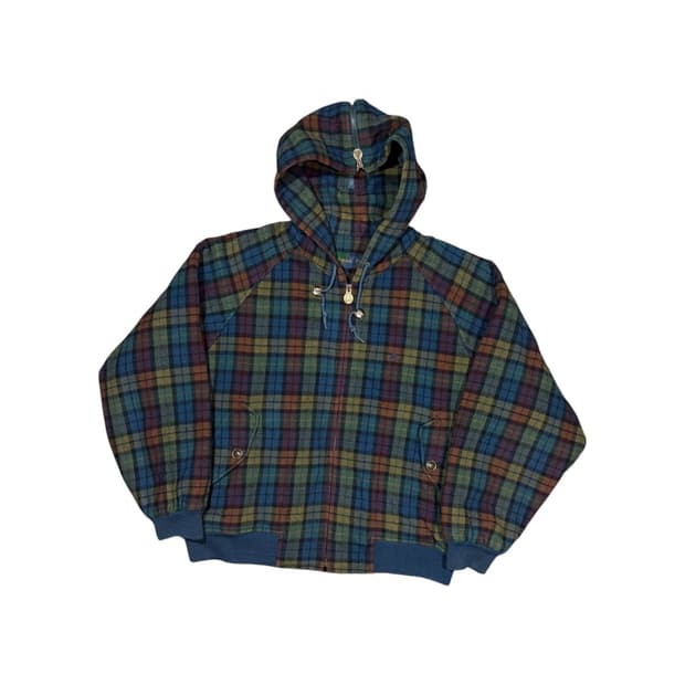 Bean pole 빈폴 체크 후드 울 블루종