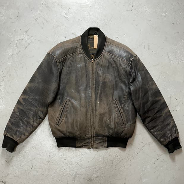 80's 빈티지 엑셀드 디스 레더 봄버 자켓 빈티지 레더자켓