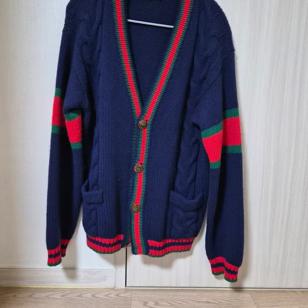 s사이즈)구찌 웹 케이블 네이비 가디건