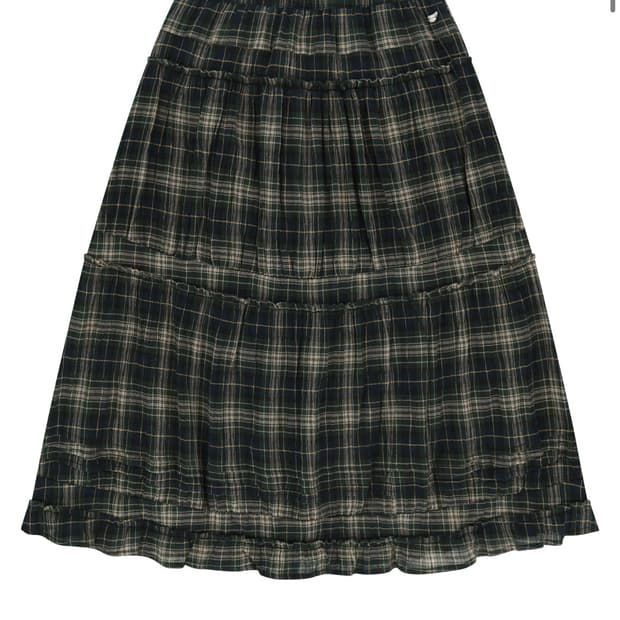 코이세이오 체크 셔링 미디 스커트 2사이즈
