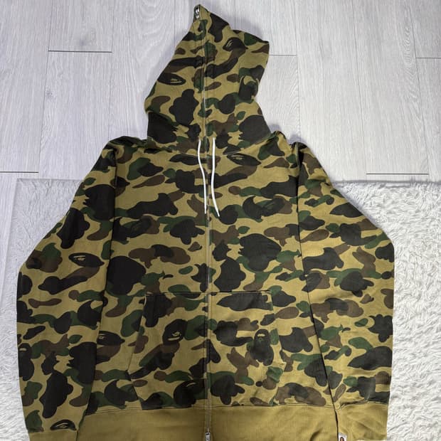 (XL)bape 베이프 녹계 카모 후드집업