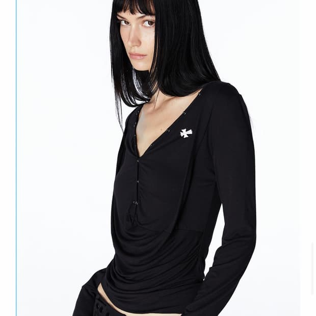 2000아카이브스 드레이프 헨리탑 블랙 
