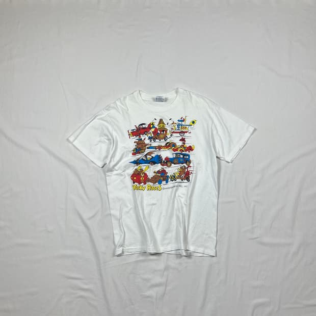 90‘s 웨키레이스 wacky races 카툰 반팔티
