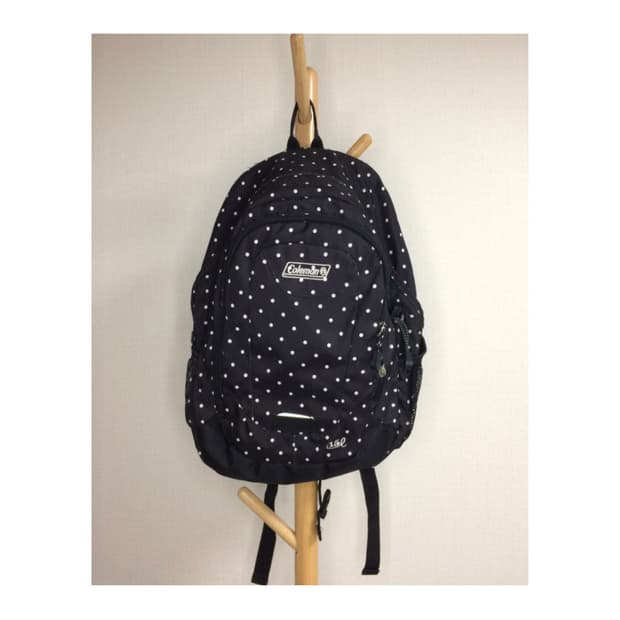 콜맨 블랙 도트 땡땡이 백팩