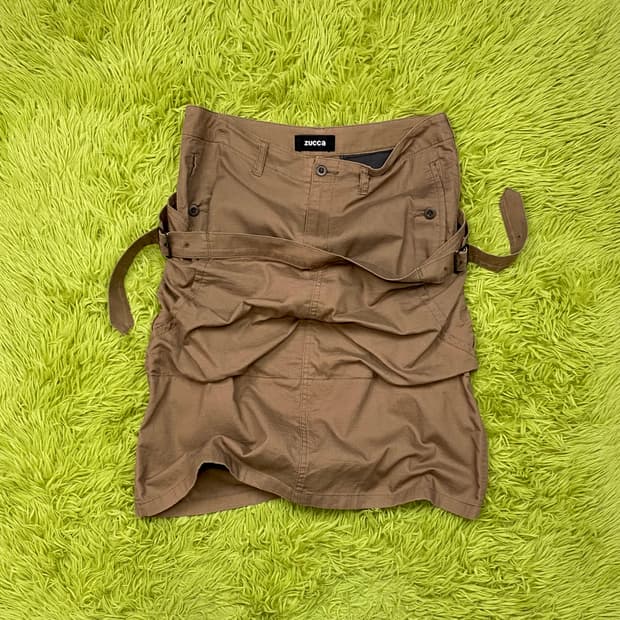 주카 더블 웨이스트 사이드 벨티드 스커트