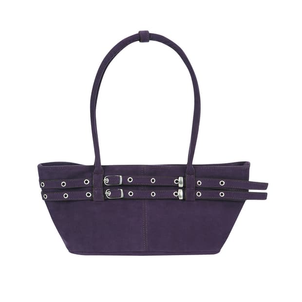 [원가 13.9] 여밈 미니 벨티드 보트 백 suede grape