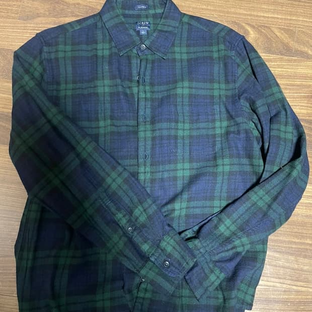 제이크루 블랙와치 플란넬 셔츠 L 