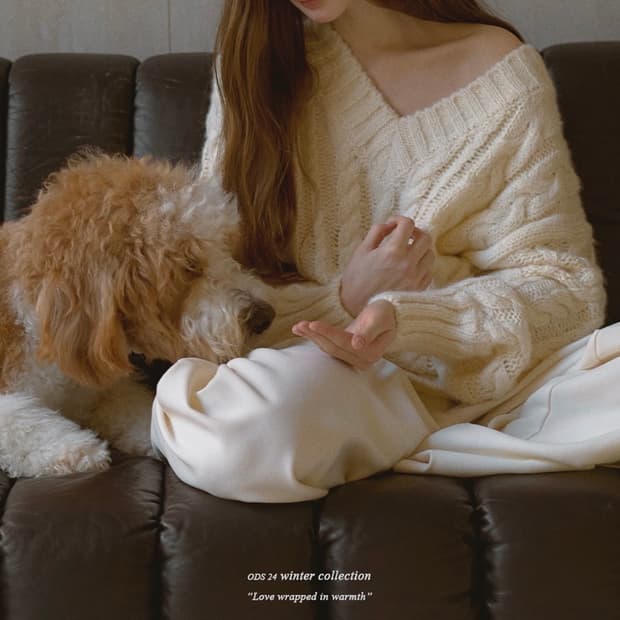 ods 오디에스 v넥 니트