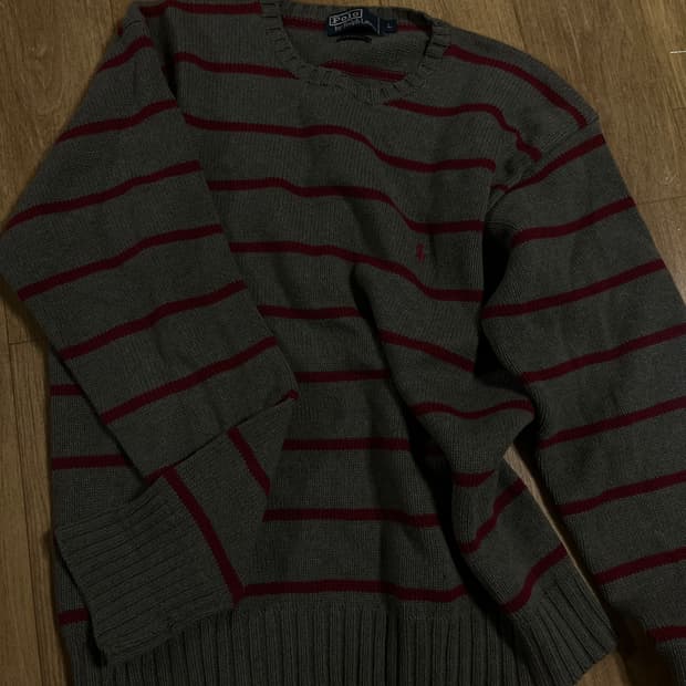 폴로 스트라이프 빈티지 니트