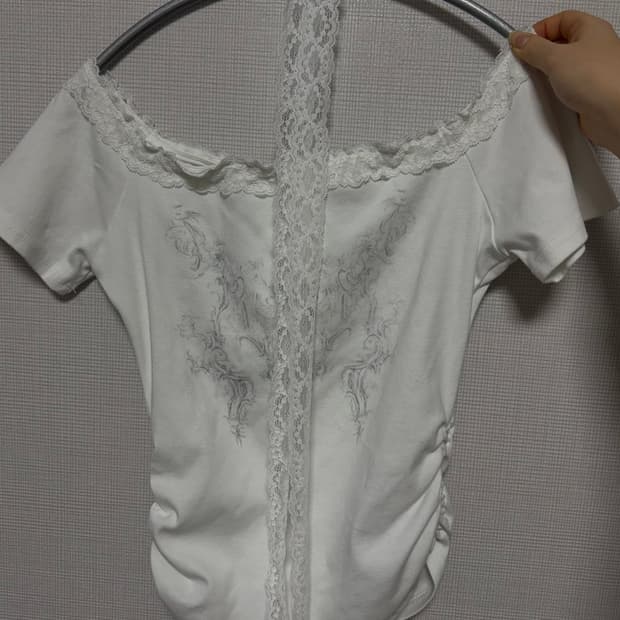 White Lace Trim Off Shoulder Top