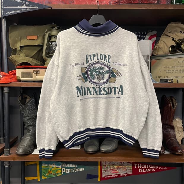 90s Gear for 스포츠 목폴라 프린팅 맨투맨 스웻 셔츠