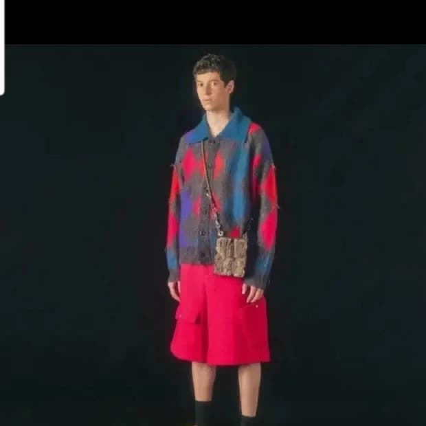 앤더슨벨 키드모헤어  아가일 가디건 L