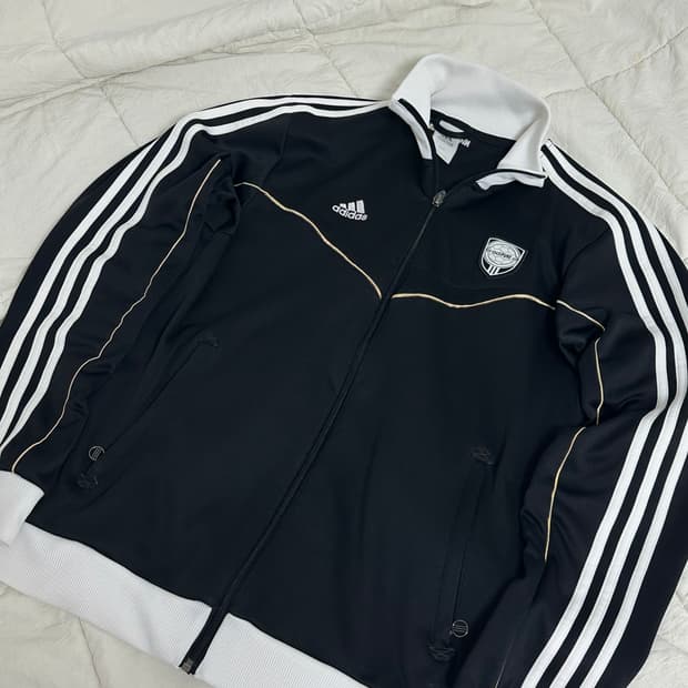 아디다스 삼선 트랙탑 져지 화이트 배색 미디움