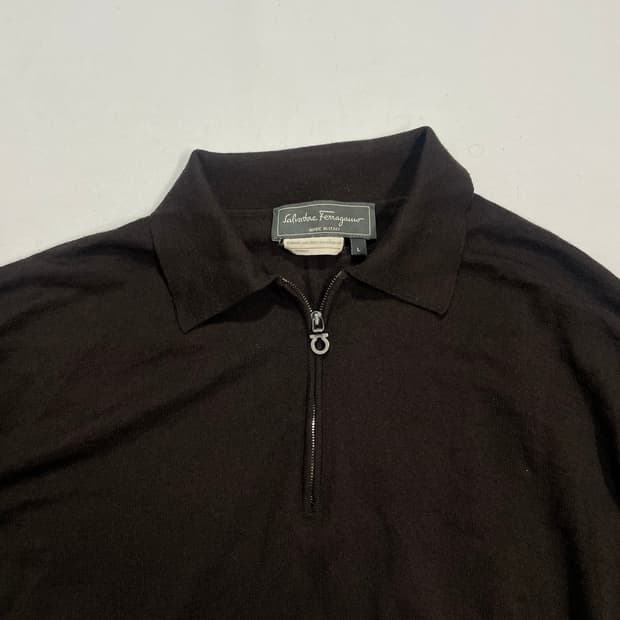 살바토레 페라가모 반집업 니트