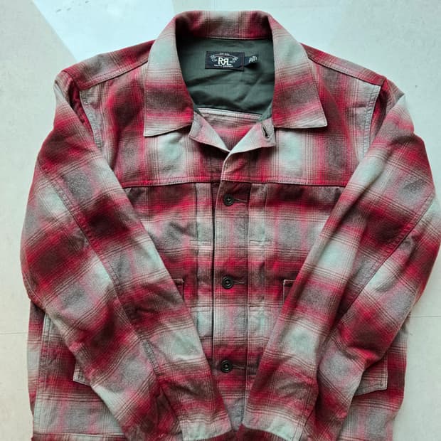 rrl 플레이드 코튼울 자켓