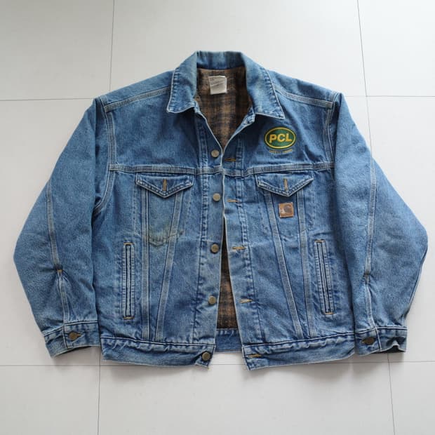 90s 칼하트 MADE in USA J11 블랭킷 데님 트러커 자켓 M