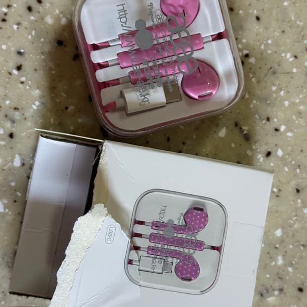 aeae 이어폰 c타입 도트 핑크 양도