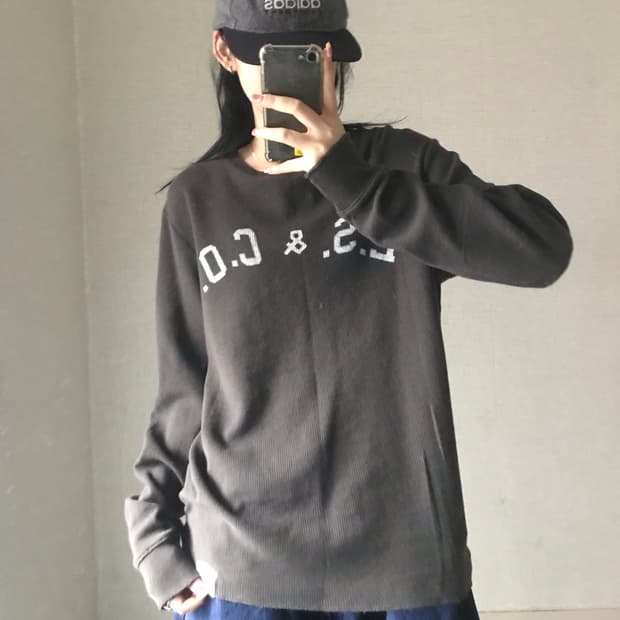 리바이스 브라운 와플 롱슬리브