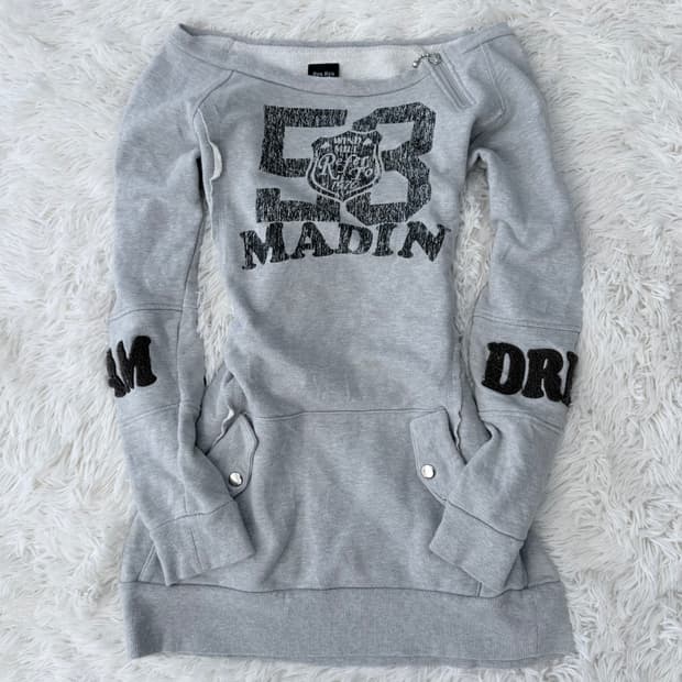 빈티지 그레이 맨투맨 스웨트 원피스