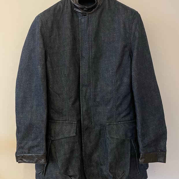 JIL SANDER 오리지널 데님×레더 하이브리드 자켓