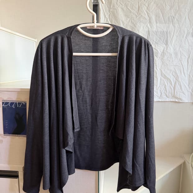 차콜 언발 면 가디건