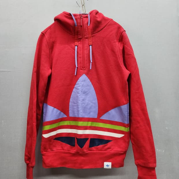 아디다스 빅로고 반집업 희귀 후드집업 38(S)