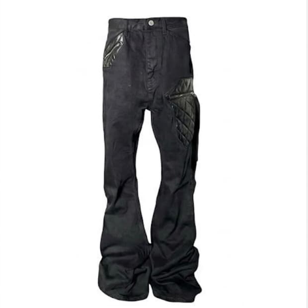 에모스텐스클럽 Leather patch flared jeans v2