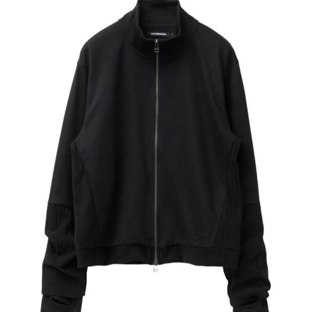 해칭룸 더블 슬리브 트랙 가디건 블랙