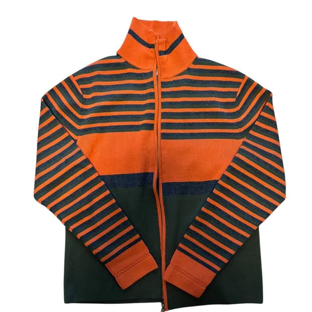 웨일즈보너 스트라이프 니트집업 