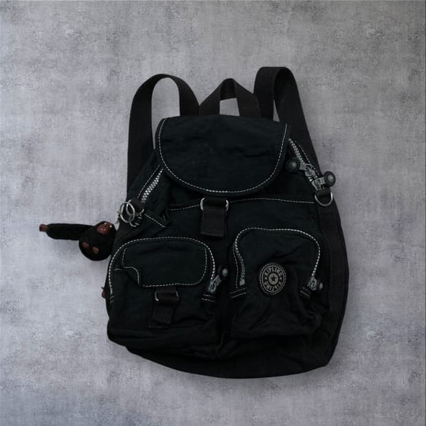 키플링 y2k 스티치 블랙 미니 백팩
