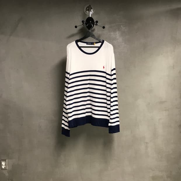 폴로 랄프로렌 QR 단가라 긴팔 티셔츠 XL