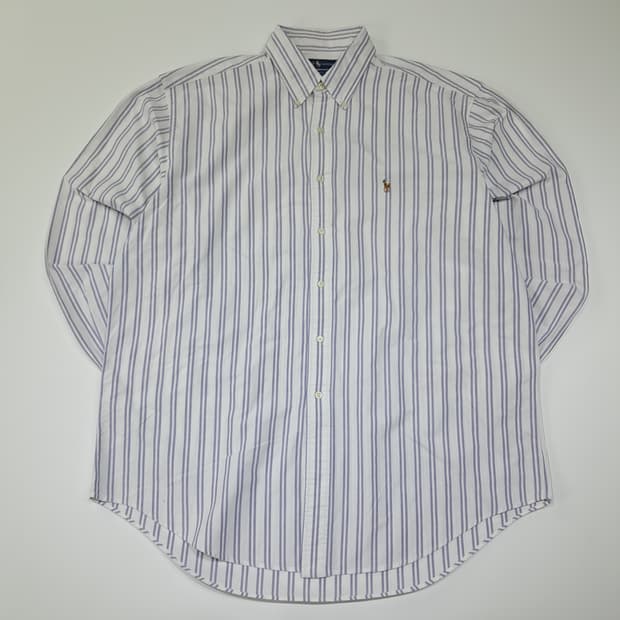 CL834 XL 폴로 90s 말레이시아판 모던스트라이프 퍼플 셔츠 남방