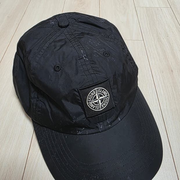 슈프림x스톤아일랜드 페인티드 카모 나일론 캡 블랙