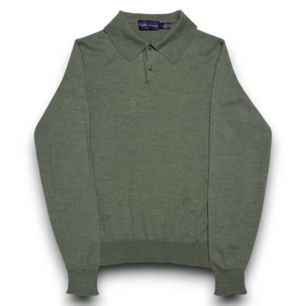 Polo Ralph Lauren 퍼플라벨 민트그린 카라 니트