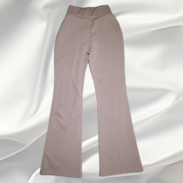 [핏보장] 베이지 핀턱 롱 부츠컷 팬츠 (허리밴딩/데일리룩)