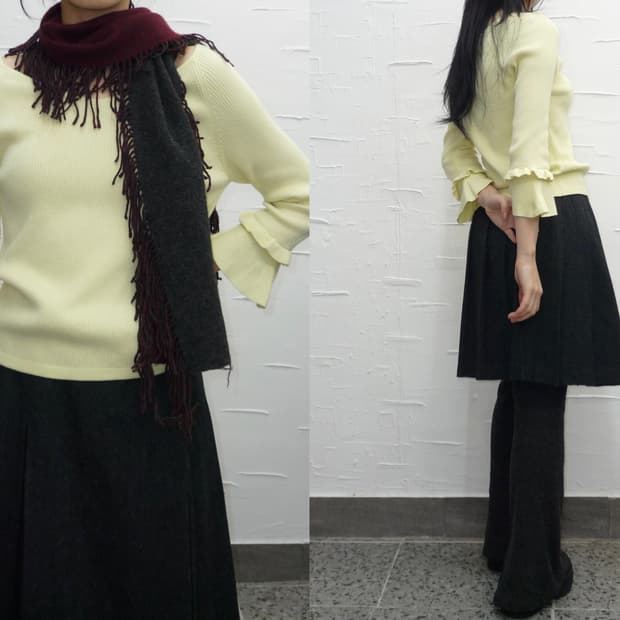 lemon frilled knit