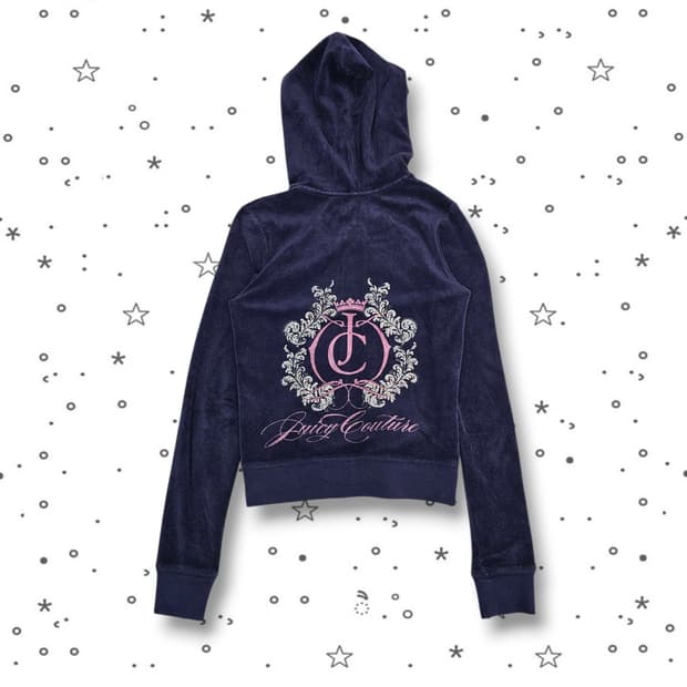 S JUICY COUTURE 네이비 테리 후드집업