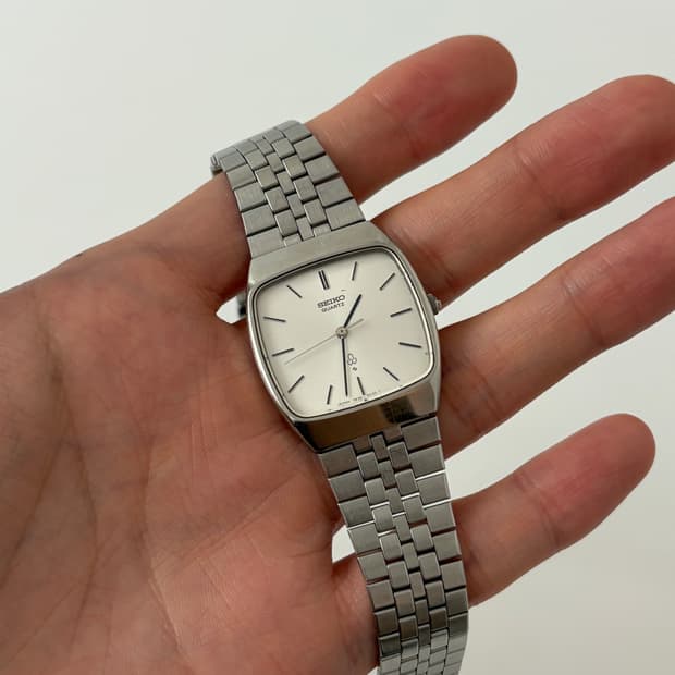 80s silver square quartz