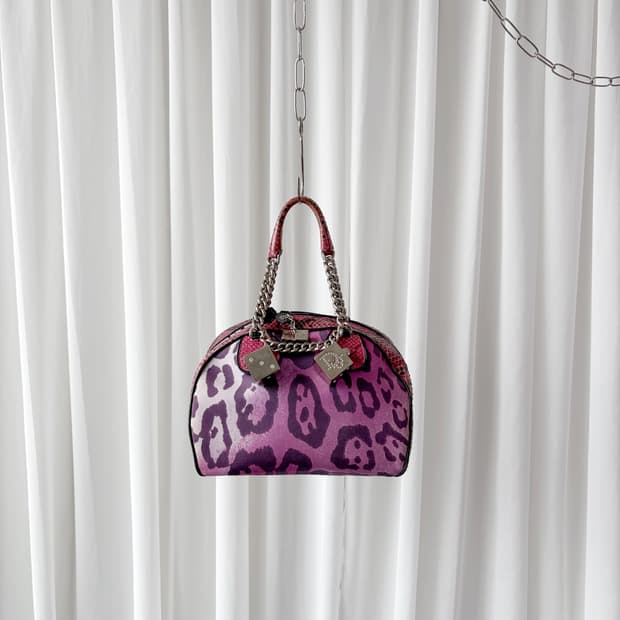 (레어) 디올 2004 파이톤 갬블러 다이스 보울러 숄버백