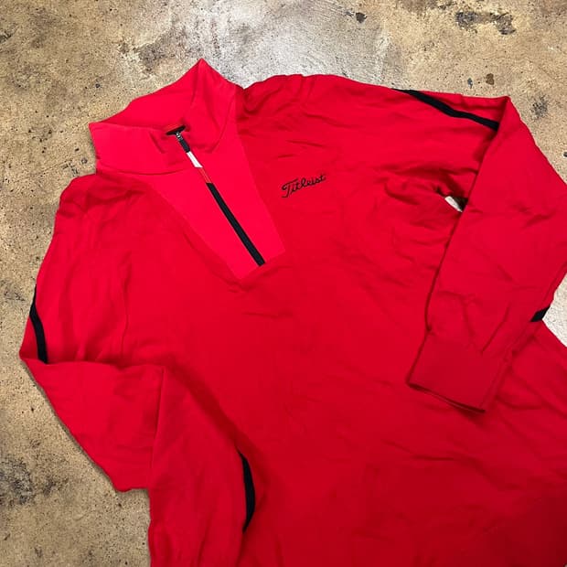 [정품/XL] 타이틀리스트 레드 하프넥 골프웨어 b19