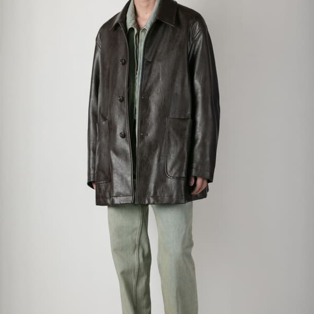 벨리에 에코레더 비건레더 자켓 브라운 거의 새상품