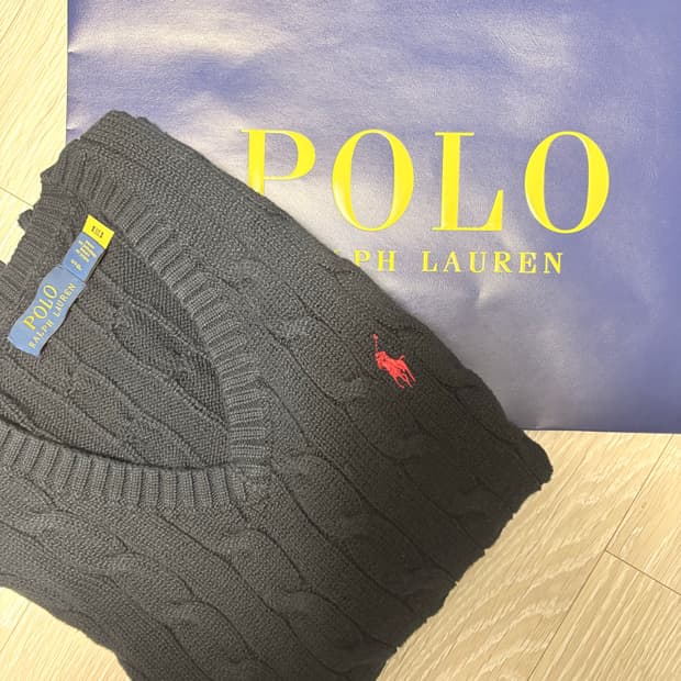 폴로 케이블 베스트 네이비 S