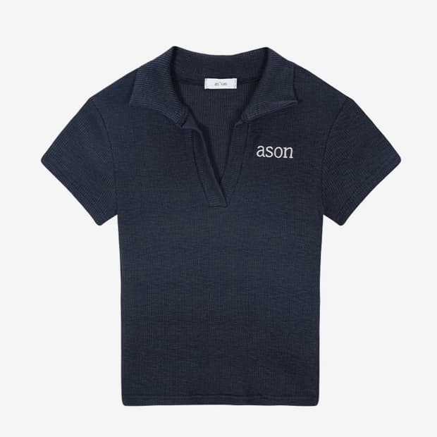 ason애즈온 HALF IVY COLLAR TEE