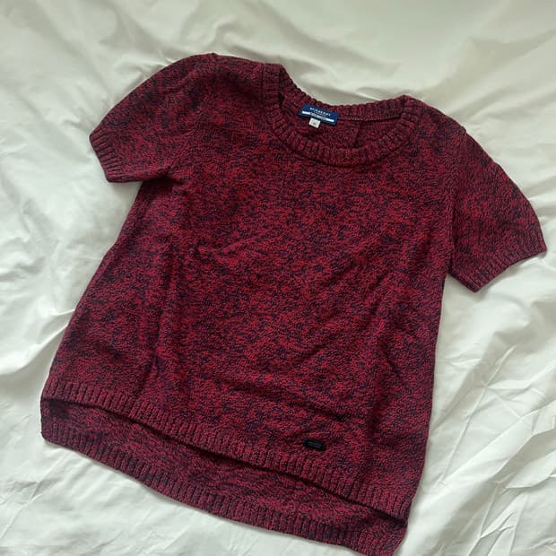 버버리 정품 레드 반팔 니트