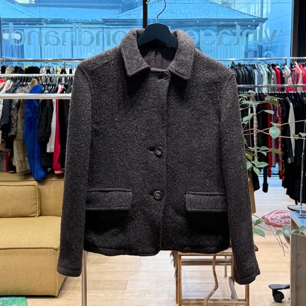 마가렛호웰 브라운 울 하프 코트 