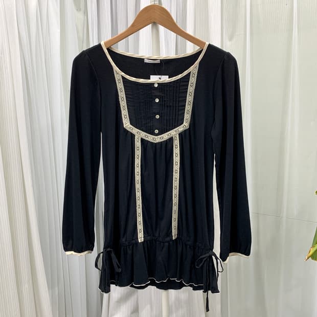 일본 빈티지 Reformation 레이스 블라우스 티셔츠 1690