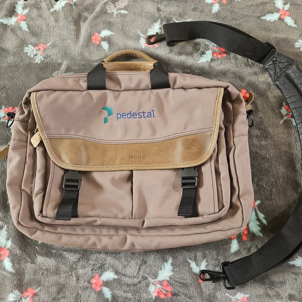 LLBean 엘엘빈 가죽트림 캔버스 메신저백