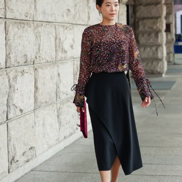 몽또또 쉬폰 커프스 블라우스 새제품