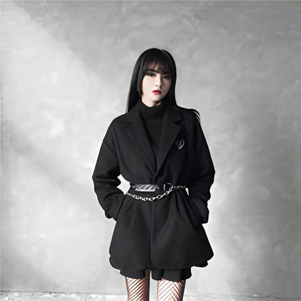 ♱♡🗡️:: OVERFIT EMBROIDERED COAT ::